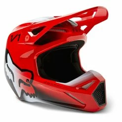 Flash Sale 💯 Plastic Fox Youth V1 Toxsyk Helmet Red Fluo 🎁